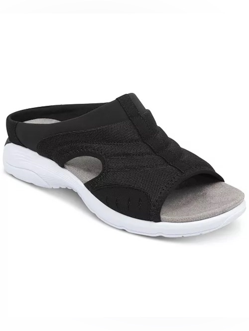 Easy Spirit Black Mesh Slip-On Open-Toe Sandal